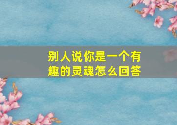 别人说你是一个有趣的灵魂怎么回答