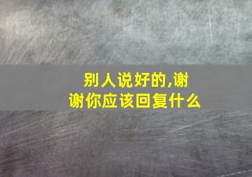 别人说好的,谢谢你应该回复什么