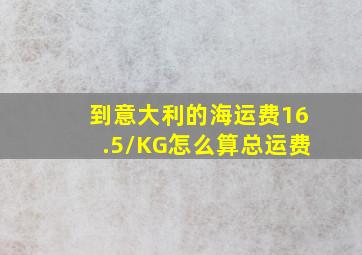 到意大利的海运费16.5/KG怎么算总运费