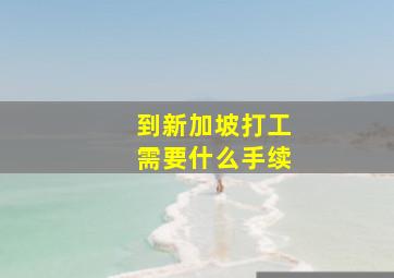 到新加坡打工需要什么手续