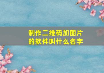 制作二维码加图片的软件叫什么名字