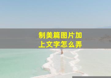 制美篇图片加上文字怎么弄