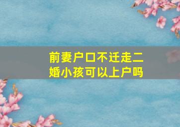 前妻户口不迁走二婚小孩可以上户吗