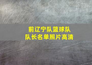 前辽宁队篮球队队长名单照片高清