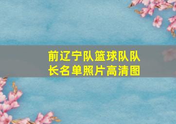 前辽宁队篮球队队长名单照片高清图