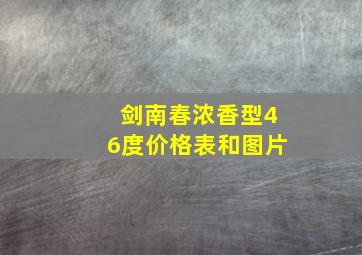 剑南春浓香型46度价格表和图片