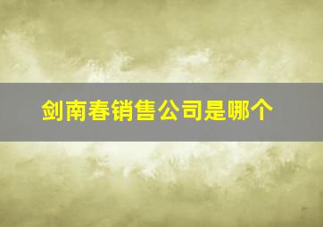 剑南春销售公司是哪个