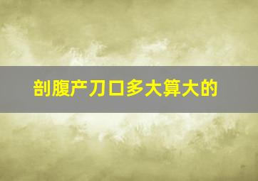 剖腹产刀口多大算大的