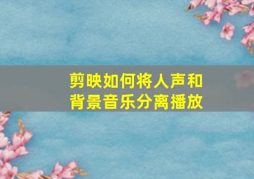 剪映如何将人声和背景音乐分离播放