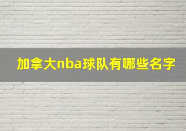 加拿大nba球队有哪些名字