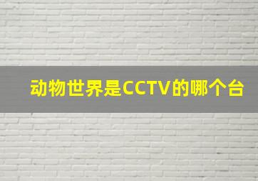 动物世界是CCTV的哪个台