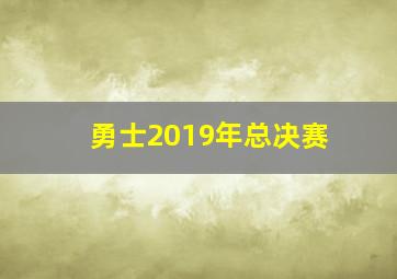 勇士2019年总决赛