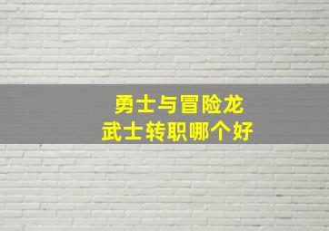 勇士与冒险龙武士转职哪个好