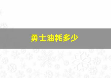 勇士油耗多少