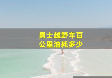 勇士越野车百公里油耗多少