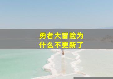 勇者大冒险为什么不更新了