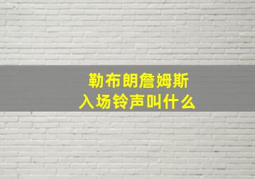 勒布朗詹姆斯入场铃声叫什么