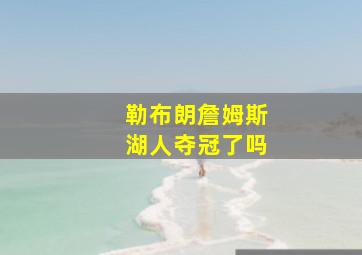 勒布朗詹姆斯湖人夺冠了吗