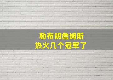 勒布朗詹姆斯热火几个冠军了