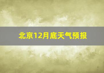 北京12月底天气预报