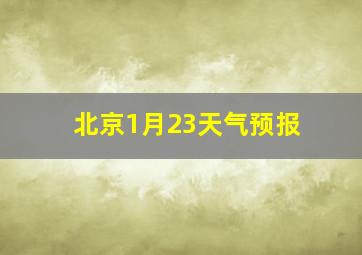 北京1月23天气预报