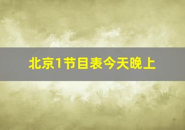 北京1节目表今天晚上