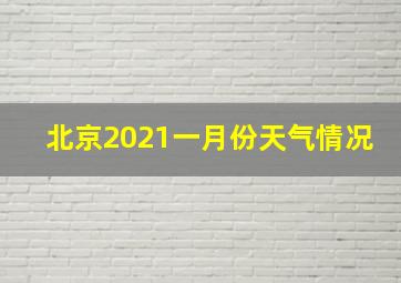 北京2021一月份天气情况