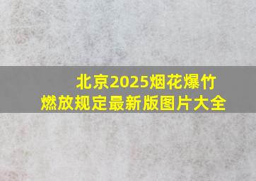 北京2025烟花爆竹燃放规定最新版图片大全