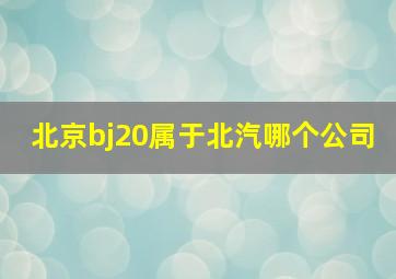 北京bj20属于北汽哪个公司