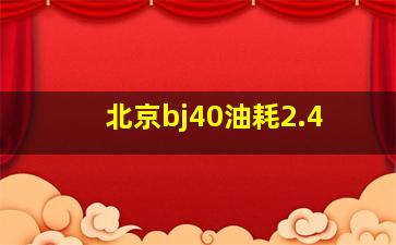 北京bj40油耗2.4