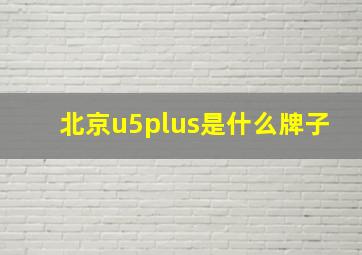 北京u5plus是什么牌子