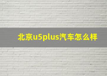 北京u5plus汽车怎么样