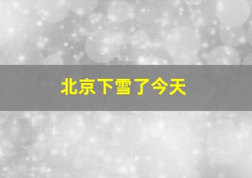 北京下雪了今天