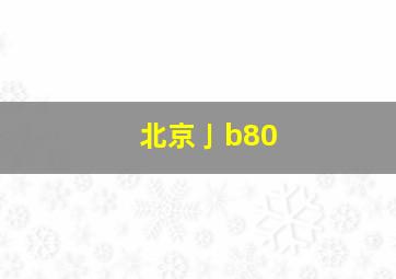 北京亅b80