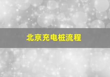 北京充电桩流程