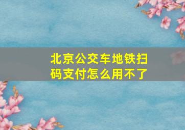 北京公交车地铁扫码支付怎么用不了