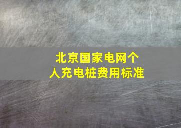 北京国家电网个人充电桩费用标准