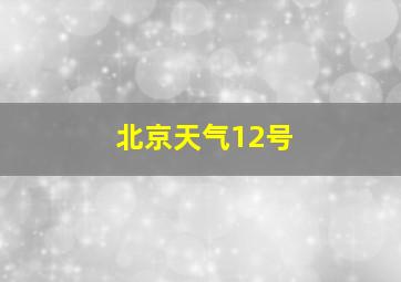 北京天气12号