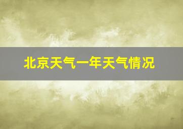 北京天气一年天气情况