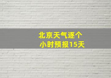 北京天气逐个小时预报15天