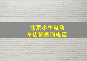 北京小牛电动车店铺查询电话