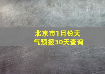 北京市1月份天气预报30天查询