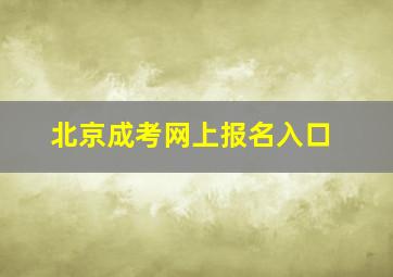 北京成考网上报名入口