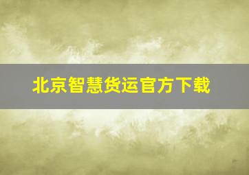 北京智慧货运官方下载