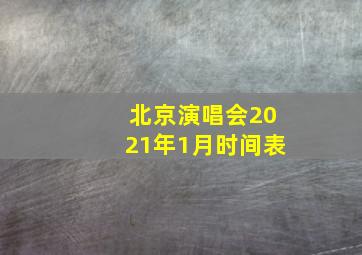 北京演唱会2021年1月时间表