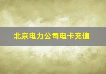 北京电力公司电卡充值