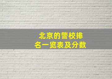 北京的警校排名一览表及分数