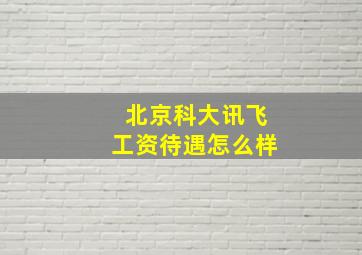 北京科大讯飞工资待遇怎么样