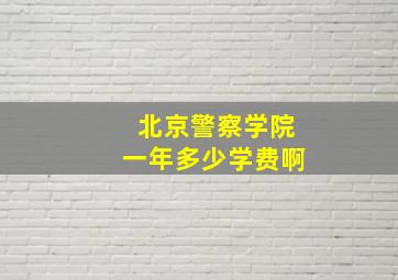 北京警察学院一年多少学费啊