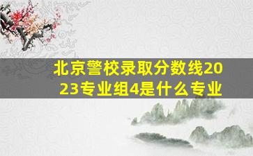 北京警校录取分数线2023专业组4是什么专业